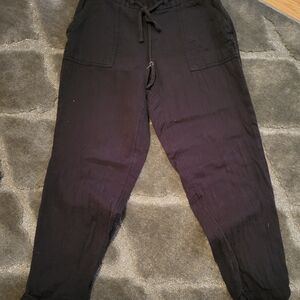 Womens Old Navy crinkle gauze cropped S beachy pants